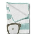 thumbnail image 2 of Animal Soft Flannel Fleece Throw Blanket, Hipster Cartoon Cat with Glasses Hearts and Stripes and Writing Artwork, Cozy Plush for Indoor and Outdoor Use, 50" x 60", White Blue and Pink, by Ambesonne, 2 of 5