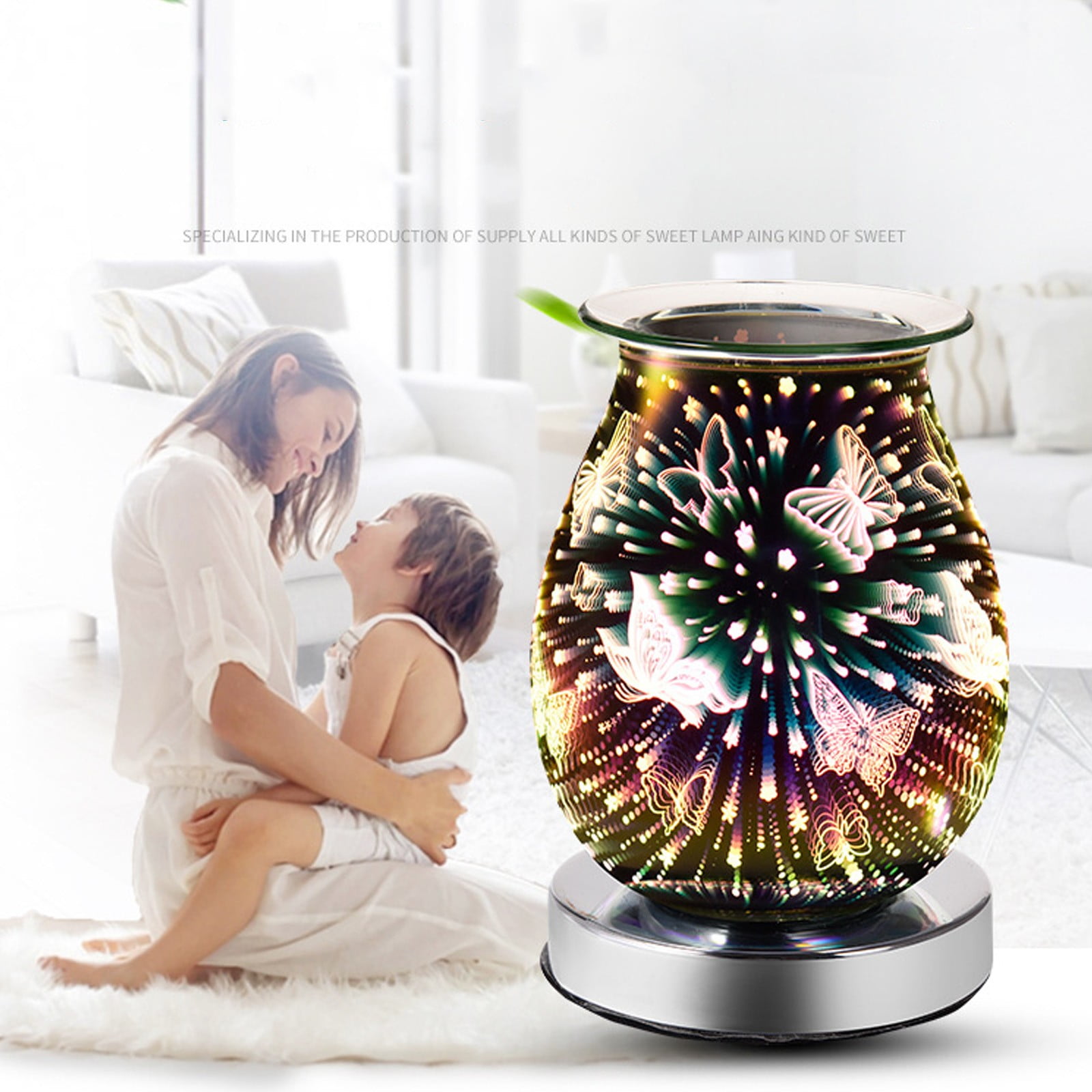 CHMORA 3D Glass Electric Wax Melt Warmer Wax Burner Melter Warmer for