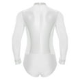 thumbnail image 4 of iiniim Mens 2-Piece Set Latin Dance Outfits Long Sleeve Bodysuit Dance Leotard with Flared Pants White XL, 4 of 7