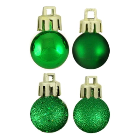 18ct Xmas Green 4-Finish Shatterproof Christmas Ball Ornaments 1.25" (30mm)