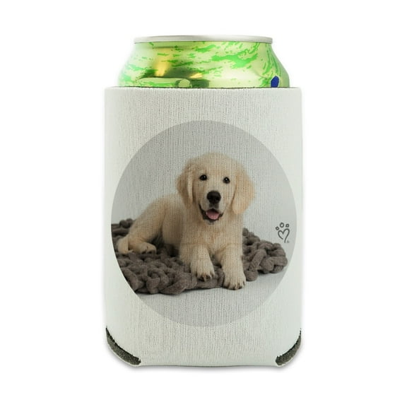 Golden Retriever Puppy Dog Knotty Blanket Can Cooler - Drink Sleeve Hugger Collapsible Insulator - Beverage Insulated Holder