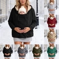 thumbnail image 5 of Cdudpw Maternity Coat Women's Kangaroo Sweatshirt for Mom and Baby Carrier Maternity Coat Fleece Jacket 3-In-1 Thicken Fleece Jacket,Zip Panels,Clothing(S355-Dark Gray), 5 of 9