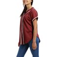 thumbnail image 2 of Ma Croix Womens Baseball Button Down Jersey Hip Hop Softball Athletic Short Sleeve Tee Sportswear, 2 of 6
