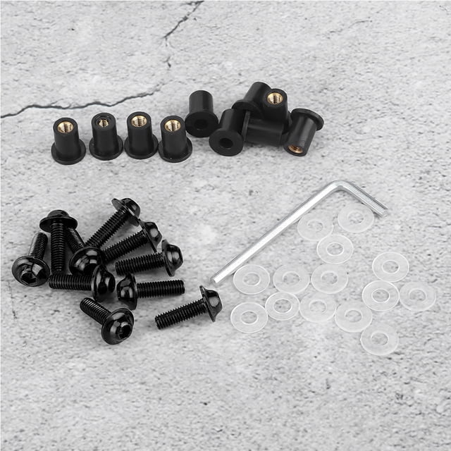 Motorcycle Windshield Motorbike Windshield Fastener 10pcs Motorcycle Windshield Nut Washers Universal Motorbike Fairing Mounting Kit