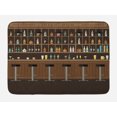 thumbnail image 1 of Irish Pub Bath Mat, Cartoon Illustration of Bar Restaurant with Stools Bottles and Cocktails, Plush Bathroom Decor Mat with Non Slip Backing, 29.5" X 17.5", Multicolor, by Ambesonne, 1 of 2