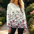 thumbnail image 5 of Women's Fashion Casual Floral Print Pullover Long-Sleeve Hooded Sweatshirt, Beautiful Fall Winter Top with Soft Material and Elegant Design for Seasonal Wear,Beige,L, 5 of 6