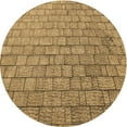 thumbnail image 1 of Ahgly Company Machine Washable Indoor Round Transitional Yellow Area Rugs, 6' Round, 1 of 7