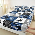 thumbnail image 3 of Manfei Cool Cowboy Twin Bed Sets,Western Farm Horseshoe Fitted Sheets,Navy Camo Flat Sheet For Boys Kids,Microfiber Bedroom Decor,3 Pieces, 3 of 7