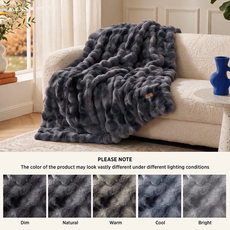 U by Bedsure Gentlesoft Fluffy Fleece Throw Blanket, 50x60" photo 8