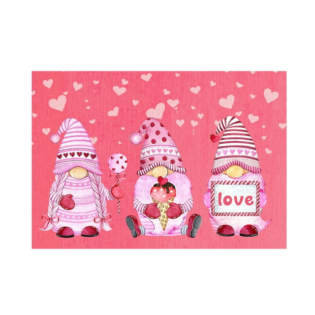 Fiudx Felpudo de San Valentín, Fibra de Poliéster Antideslizante, Diseño de Corazón, para Interior y Exterior, para Baño y Puerta de Entrada, Decoración Festiva, 50 X 80 Cm.