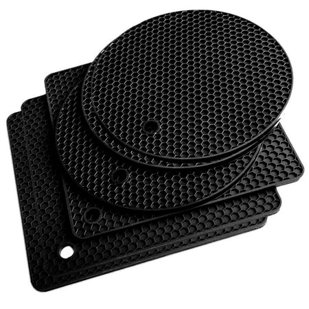 

6Pack Silicone Trivet Mats Pot Holder Hot Pads Plate Holder Heat Resistant Non-Slip Gripper Pad Garlic Peeler Drying Mat Coaster Heat Resistant to 440掳F