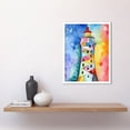 thumbnail image 2 of Lighthouse Concept With Rainbow Colour Sky Folk Art Watercolour Painting Art Print Framed Poster Wall Decor 12x16 inch, 2 of 5