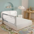 thumbnail image 1 of Corral para Bebe 1.8M, Corralito Gimnasio de Juego para Cama Plegable de Altura Ajustable de 30 Velocidades, Seguridad Botón, Adecuada para Varios Bases, 180 X 93 cm (Gris), 1 of 8
