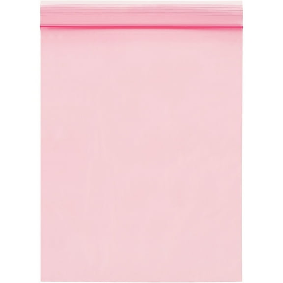 Box Partners Anti-Static 2 Mil Reclosable Poly Bags 12" x 18" Pink 500/Case PBAS740