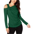 thumbnail image 1 of Blusa fruncida Vince Camuto con Hombros descubiertos para mujer verde extragrande, 1 of 2