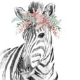 thumbnail image 2 of Pinto, Patricia 15x15 Black Ornate Wood Framed with Double Matting Museum Art Print Titled - Water Zebra with Floral Crown Square, 2 of 4