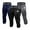 Black+Gray+Navy, variant on YUSHOW Men's 3/4 Compression Pants with Pockets Workout Tights 3-Pack Athletic Leggings for Running Large