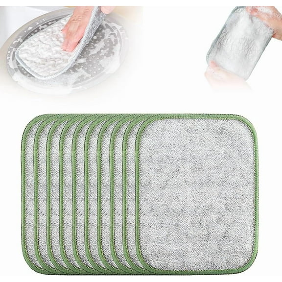 Multipurpose Dual-Sided Wire Cleaning Cloths – Reusable, Non-Scratch, Wet & Dry | For Kitchen Dishes, Pots, Pans & Sinks(10 PCS)