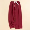 thumbnail image 2 of hotojiny Women's Pajama Pants Comfy Casual Elastic Waist Plaid Pj Bottom Lounge Cute Bow Wide Leg Sleepwear Beachwear, 2 of 3