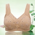 thumbnail image 2 of Bigersell Backless Sports Bra Women Bra Wire Free Underwear 1 Piece Bra Everyday Underwear Short Size Wireless Bra, Style 1763, Khaki 38B, 2 of 5