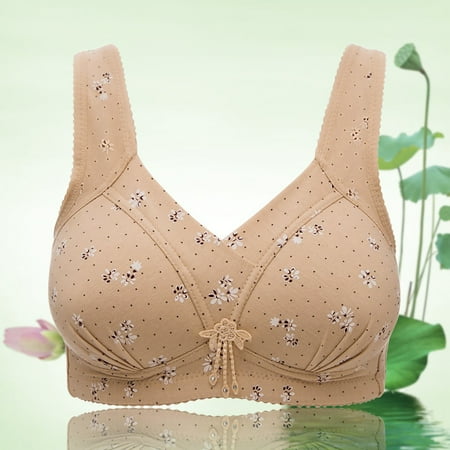 

Ruziyoog Womens Comfy Bra One-Piece Bra Lingerie Plus Size Bralette Everyday Underwear Khaki XXXL