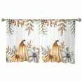 thumbnail image 6 of Fall Pumpkins Sheer Curtains 45 Inch Length 2 Panels Set, Semi Transparent Voile Rod Pocket Curtains for Living Dining Room Bedroom Drapes Thanksgiving Country Rustic Flower Leaf, 6 of 8