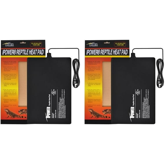 Terrario Heat Pad iPower para reptiles, 8 x 12 cm, 16 W, para debajo del tanque (2 unidades)