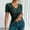 Army Green, variant on Blczomt Lace Womens Tops under $10 V Neck Dressy Casual Shirt Sexy Short Sleeve Formal Black Blouses for Women Plus Size