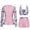 A64 Pink, variant on TrendOFT Long Sleeve Swimsuits for Women 3 Piece Rash Guard with Shorts Zipper UPF 50 Swim Shirt with Built in Bra Black L