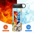 thumbnail image 6 of Fuzoiu French Bulldog Sunflowers Bubbles Print 18oz Insulated Sports Kettle, Outdoor Sport Gym Stainless Steel Water Bottle With Straw Lid, 6 of 8