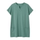 thumbnail image 4 of Camisetas Casuales de las Mujeres Sueltas Cómodas Manga Corta Cuello en V con Bolsillo Largo Color Sólido Superior para el Ocio de Verano Y Primavera, 4 of 5