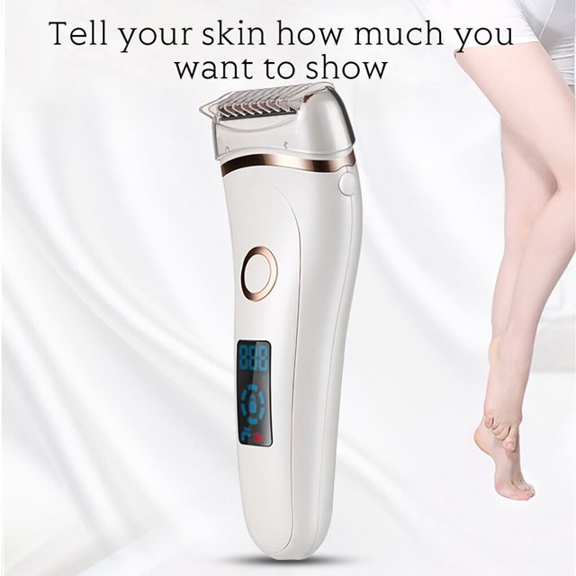 Outil d'Épilation Corporelle 3 en 1 Rasoir Étanche Tondeuse pour Cheveux Indolores Écran LCD USB Enlève-Poils Rasoir Électrique pour Femmes