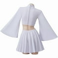 thumbnail image 5 of Womens Princess Leia Style White Crop Top Skirt Set Elegant Outfit, 5 of 7
