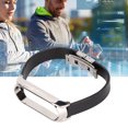 thumbnail image 4 of Correa De Reloj Inteligente, Correa De Repuesto Deportiva, Cómoda, Ajuste Perfecto, Hebilla Doble A Presión, Duradera Para Mi Band 6 Smartwatch Cergrey Concha plateada con banda negra, 4 of 8