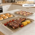 thumbnail image 5 of GPED Nonstick Carbon Steel Baking Sheet Set, 3-Piece Stackable Cookie Sheet Bakeware Set, 19/17/15 inch, Carbon Steel BPA Free Cooking and Baking Trays for Cakes and Cookies, Oven Safe (450°F), Gold, 5 of 7