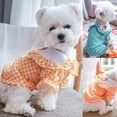 thumbnail image 2 of Adorable Green Grid Dog Shirt - Breathable Polyester Four Legs Clothes for Wedding Attire, 2 of 8