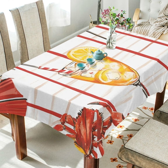 Yayeee Tablecloths 54" x 54" Rectangle Wrinkle Resistant Party Table Cover, Beach Crab