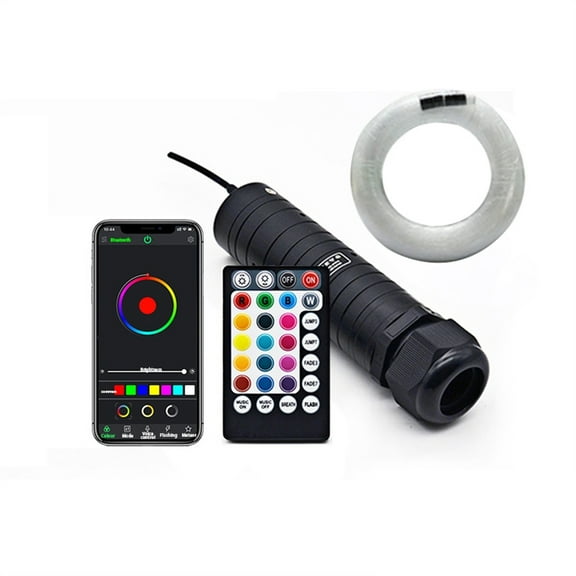 12V 6W RGB Car Roof Star Light LED Fiber Optic Light Bluetooth APP Music Control 2M 0.75mm 150~450pc Starry Sky Effect Light Kit ,Safe to Use