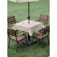 thumbnail image 3 of Outdoor Tablecloth with Umbrella Hole and Zipper, Pink Easter Square Table Cloth 54x54 Inch Waterproof Tablecloth, Spring Farmhouse Vintage Bunny Eggs Beige Picnic Table Cover for Patio Camping, 3 of 7