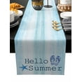 thumbnail image 2 of Summer Flip Flops Cotton Linen Table Runner 13 x 72 inch Starfish Gradient Blue Texture Non-slip Rectangular Dining Table Decor for Wedding Party Holiday Dinner, 2 of 8