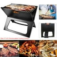 thumbnail image 2 of Portable BBQ Grill 3.5mm Cooking Bars Foldable Charcoal Grill for Outdoor Barbecues Camping Traveling Picnics Garden Beach Party Black, 2 of 12