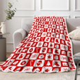 thumbnail image 2 of Christmas Red Plaid Throw Blanket, Winter Festival Santa Claus Reindeer Snowman Bell Xmas Blankets for Bed Couch Sofa Chair, Ultra Soft Lightweight Warm for Christmas Throws 60X70IN, 2 of 5