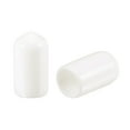 thumbnail image 1 of Uxcell 100pcs Round Rubber End Caps 8mm White Vinyl Cover Screw Thread Protectors, 1 of 6