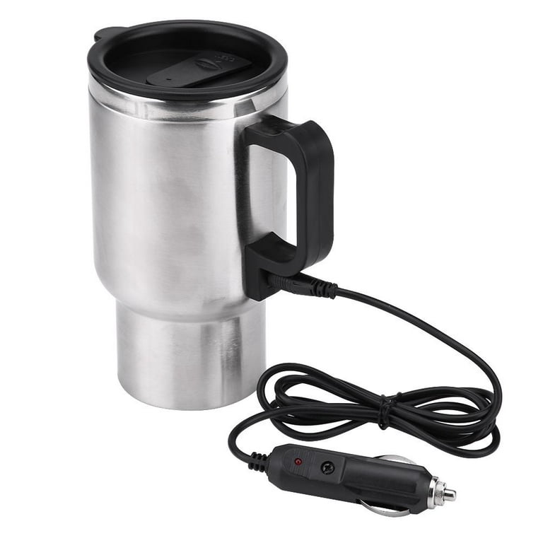 Portable Travel Heating Mug, Mini Electric Cup, 55℃ / 80℃ / 100℃ Optional,  304 Stainless Steel Liner Kettle, 12 Hours Insulation Function, 300W 350 ml