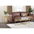 thumbnail image 4 of ACME Charrot Glass Top Coffee Table with Cross Bar Base in Clear Glass and Gold, 4 of 7