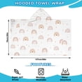thumbnail image 2 of White Boho Bohemia Rainbow Hearts Pattern Hooded Bath Towel，50"x30" for Ages 3 To 12 Kids, Quick Dry Lightweight Soft Microfiber Hood Beach Towel Cover Up for Kids, 2 of 7