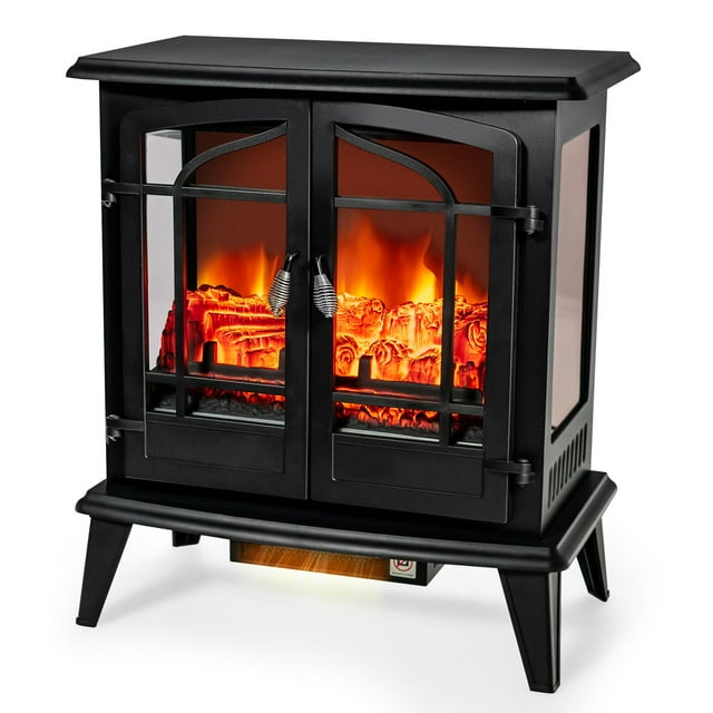 Giantex Cheminée Électrique, Chauffage Intérieur Autonome avec Protection contre la Surchauffe, Cheminée Portable pour Maison Bureau
