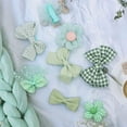 thumbnail image 4 of Hair Bows Clips Set,Baby Girl Hair Bow Clips Barrettes Fully Lined Hair Barrettes Alligator Clip for Little Girls Flowers Hair Clips for Girls Hair Accessories for Kids Toddler Infant (Green), 4 of 6