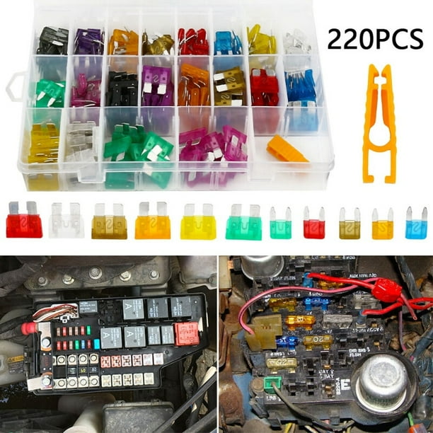220Pcs Car Blade Fuses Assortment Kit, Automotive Fuses Standard & Mini