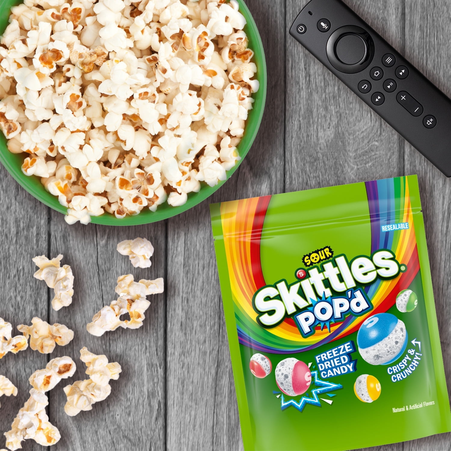 SKITTLES POP'D Sour Freeze Dried Candy - 5.5 oz